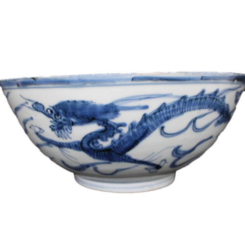 Blue and white dragon bowl, Ming dynasty, Wanli