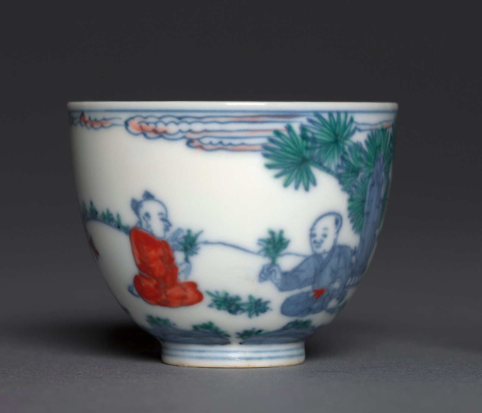 Wine cup with children at play, Jingdezhen, Chenghua mark and period 1465 to 1487