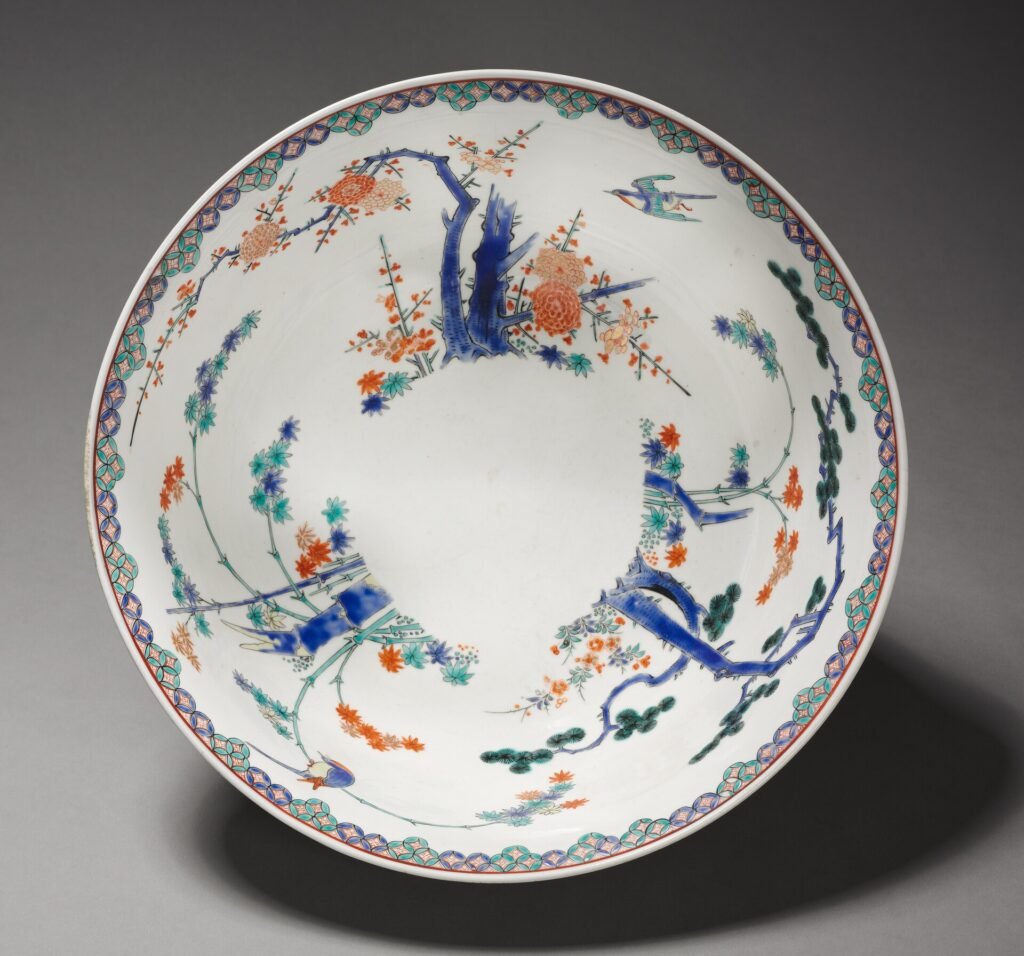Kakiemon ware bowl, Edo period, showing the characteristic milky white ground. Cleveland Museum of Art, accession 1964.364.1.