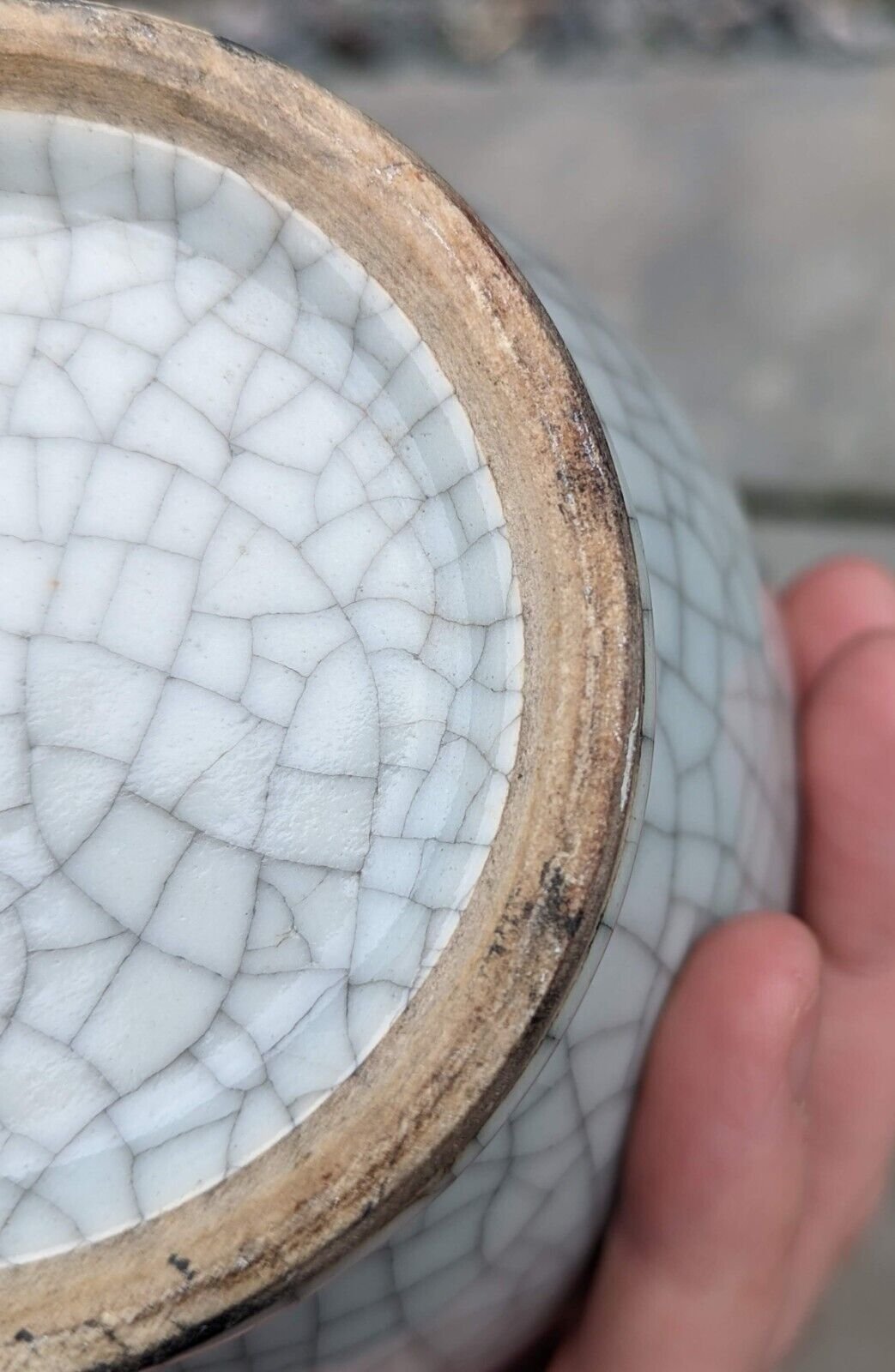 Chinese porcelain Ge/Guan crackle glaze double gourd vase, 18th–19th century — detail 5