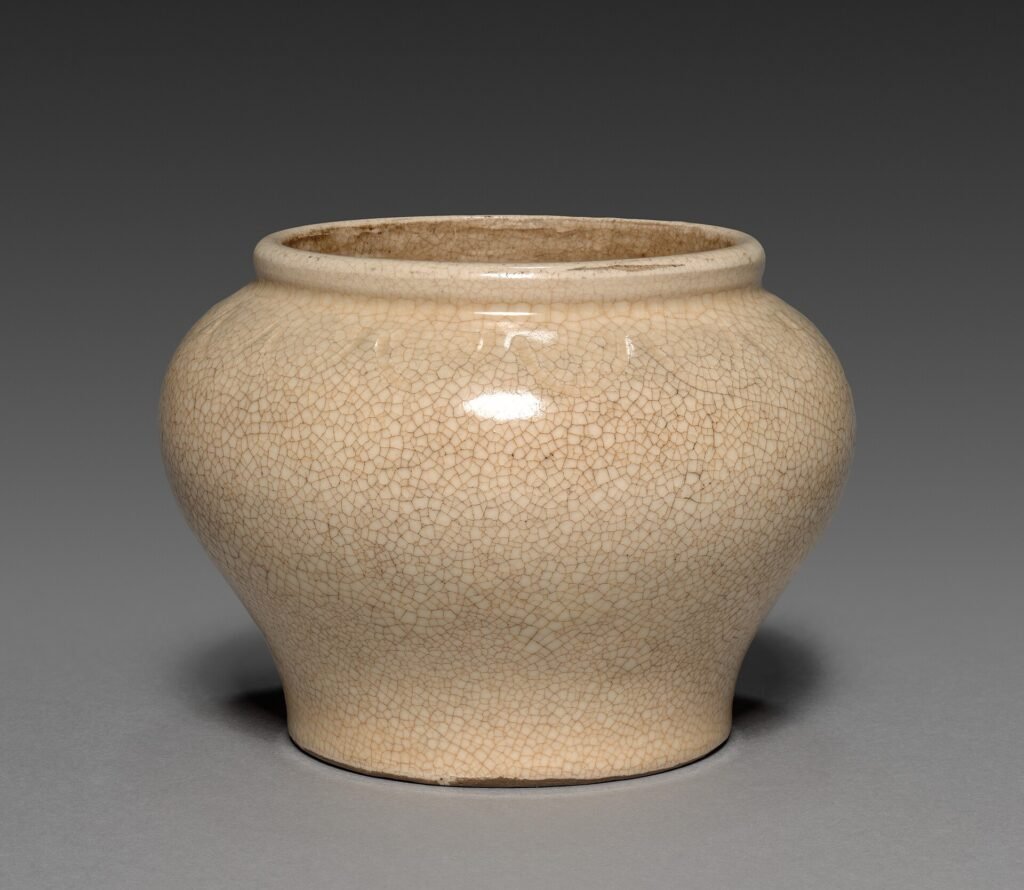 Satsuma earthenware jar, Meiji period, densely enamelled and gilded for export. Cleveland Museum of Art, accession 1920.413.